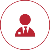 Red suit silhouette on black background